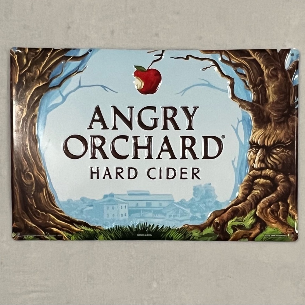 Angry Orchard Hard Cider Metal Bar Sign Rustic Apple Orchard Wall Decor